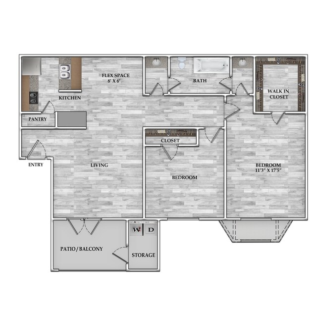 2x1 829 SF 0711 floor plan